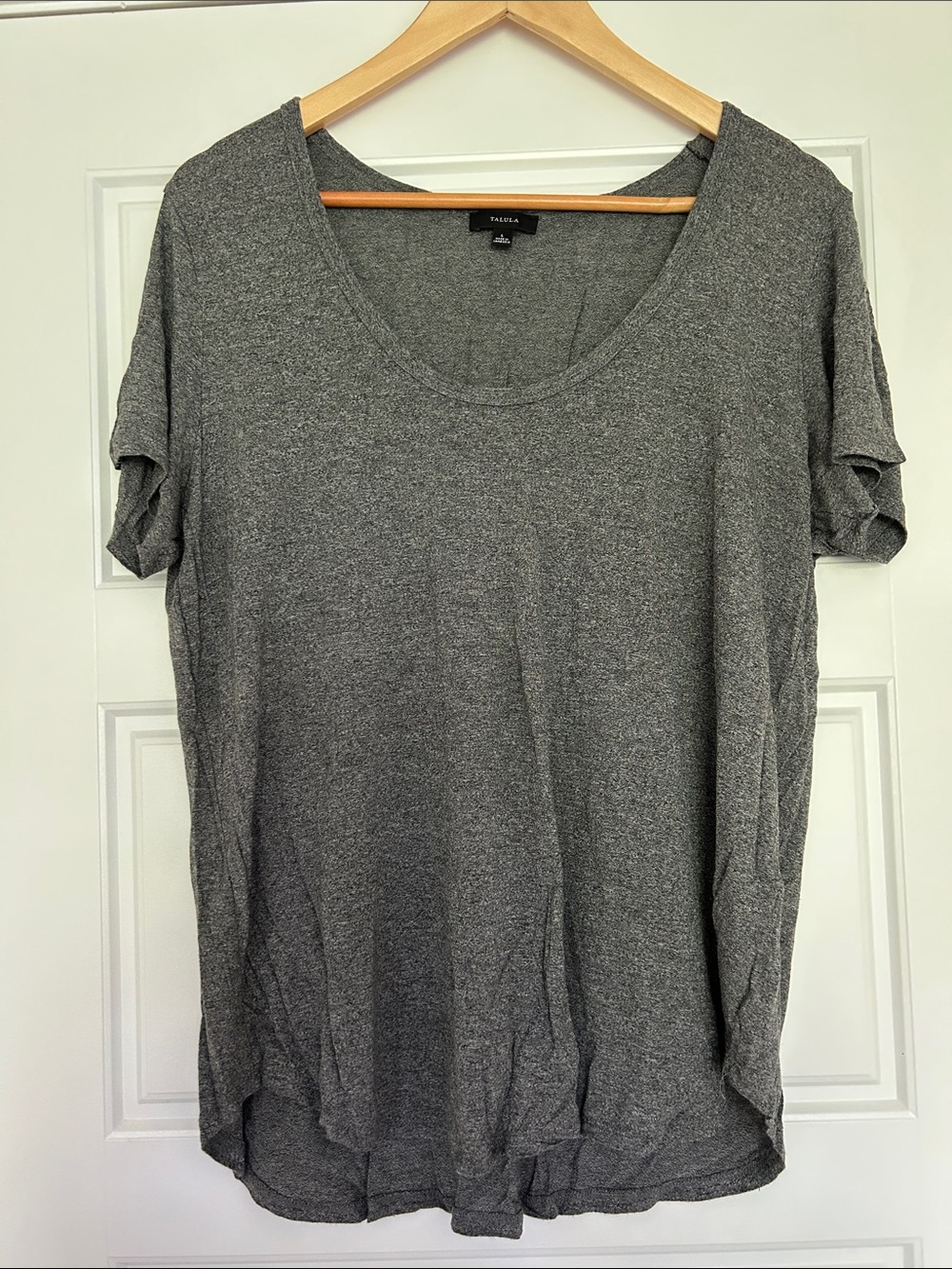 Talula Heather Gray Scoop Neck Short Sleeve Tee